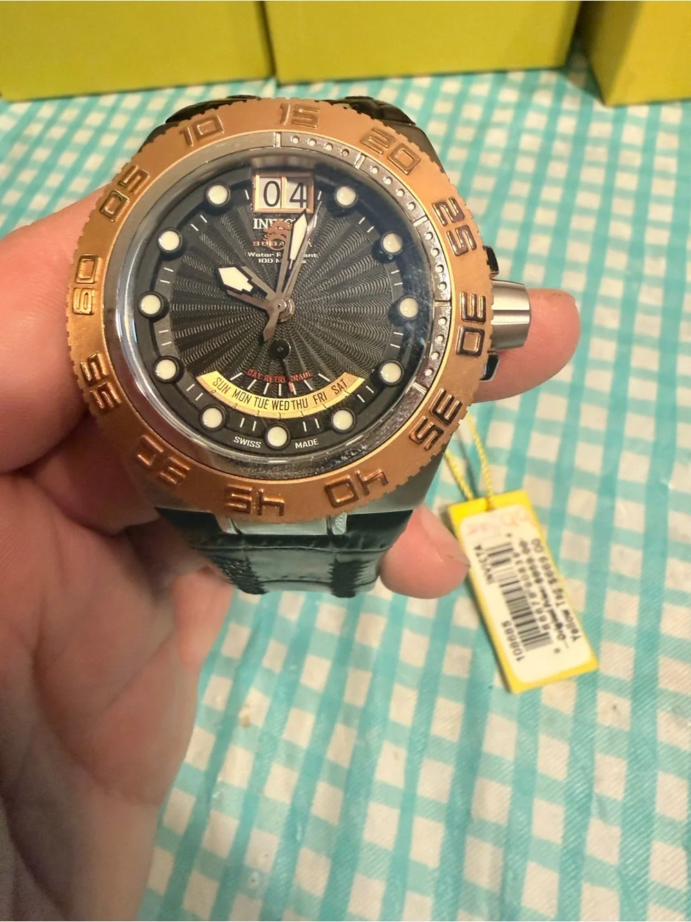 Brand New Swiss Made Subaqua Noma IV Sport-45mm, Black,Rose Gold,Genuine Leather